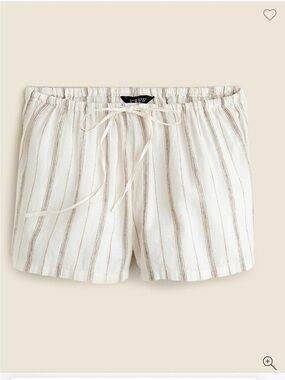J Crew NWT Featherweight linen-blend beach short in stripe SZ L